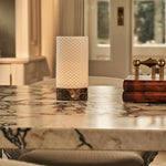Luna Dark Brown – Emperador Dark Marble Rechargeable Table Lamp | 3D-Printed Porcelain, Dimmable & Up to 100 Hours of Battery Life