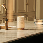 Luna Light Brown Wooden Rechargeable Table Lamp | 3D-Printed Porcelain, Dimmable & Up to 100 Hours of Battery Life