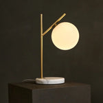 Madison Marble Lamp with Frosted Glass Globe – Elegant Table Lamp Tavellio