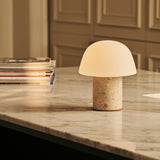 Maes Beige – Travertino Classico Travertine  Rechargeable Table Lamp | Elegant, Stylish & Functional