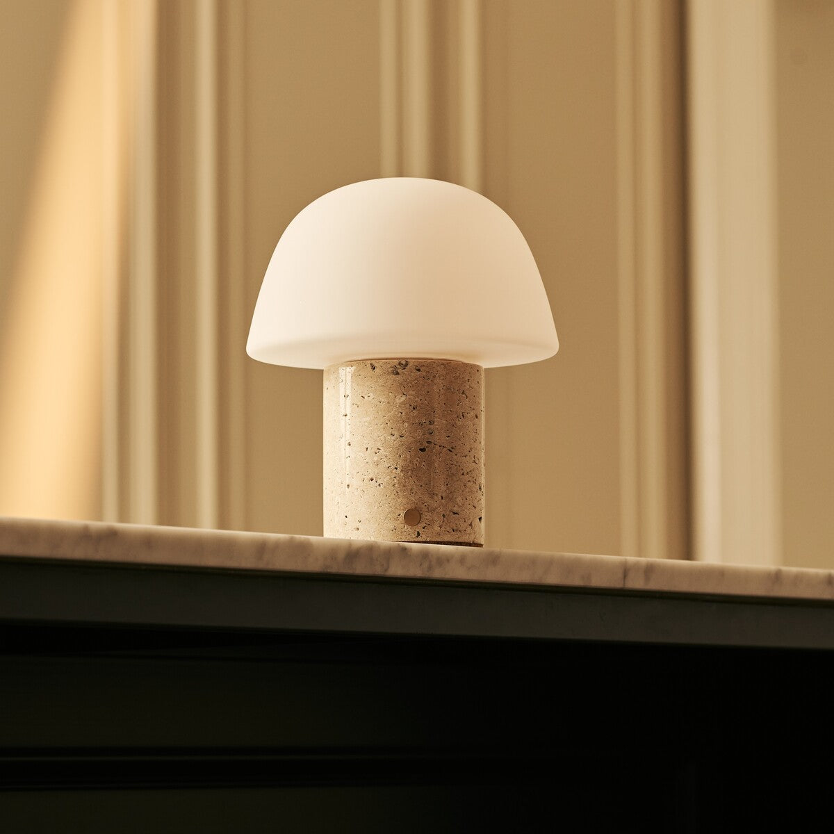 Maes Beige – Travertino Classico Travertine  Rechargeable Table Lamp | Elegant, Stylish & Functional