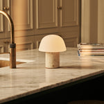 Maes Beige – Travertino Classico Travertine  Rechargeable Table Lamp | Elegant, Stylish & Functional