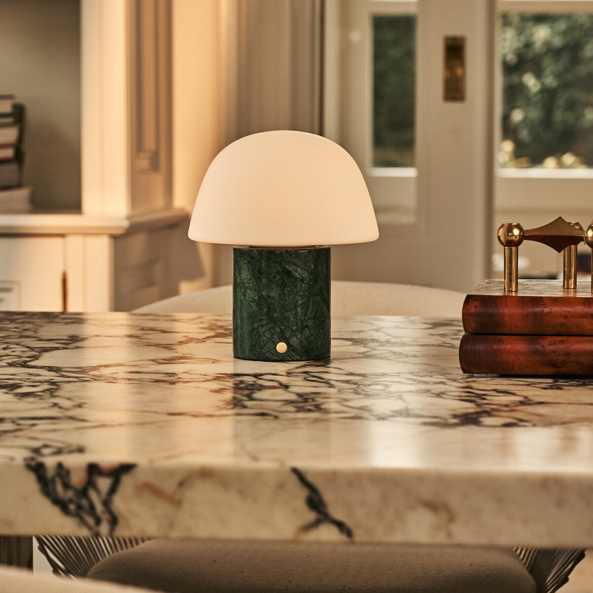 Maes Green – Verde Alpi Marble Rechargeable Table Lamp | Elegant, Stylish & Functional