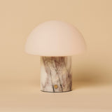 Maris White – Lilac Marble Rechargeable Table Lamp | Classic, 3 Light Colors & Dimming Function