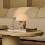 Maris White – Lilac Marble Rechargeable Table Lamp | Classic, 3 Light Colors & Dimming Function