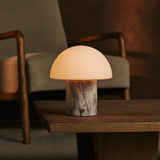 Maris White – Lilac Marble Rechargeable Table Lamp | Classic, 3 Light Colors & Dimming Function