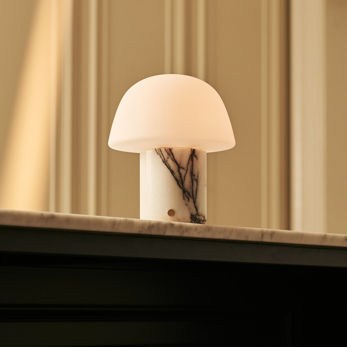 Maes White – Lilac Marble Rechargeable Table Lamp | Elegant, Stylish & Functional