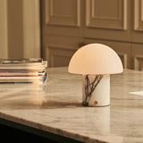 Maris White – Lilac Marble Rechargeable Table Lamp | Classic, 3 Light Colors & Dimming Function