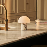 Maris White – Lilac Marble Rechargeable Table Lamp | Classic, 3 Light Colors & Dimming Function