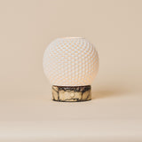Mare Calacatta Vionaro Yellow rechargeable table lamp with gold-veined marble base, studio shot