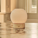 Mare Beige – Travertino Classico Travertine Rechargeable Table Lamp with Porcelain