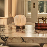 Mare Dark Brown – Emperador Dark Marble Rechargeable Table Lamp | 3D-Printed Porcelain, Dimmable & Up to 100 Hours of Battery Life