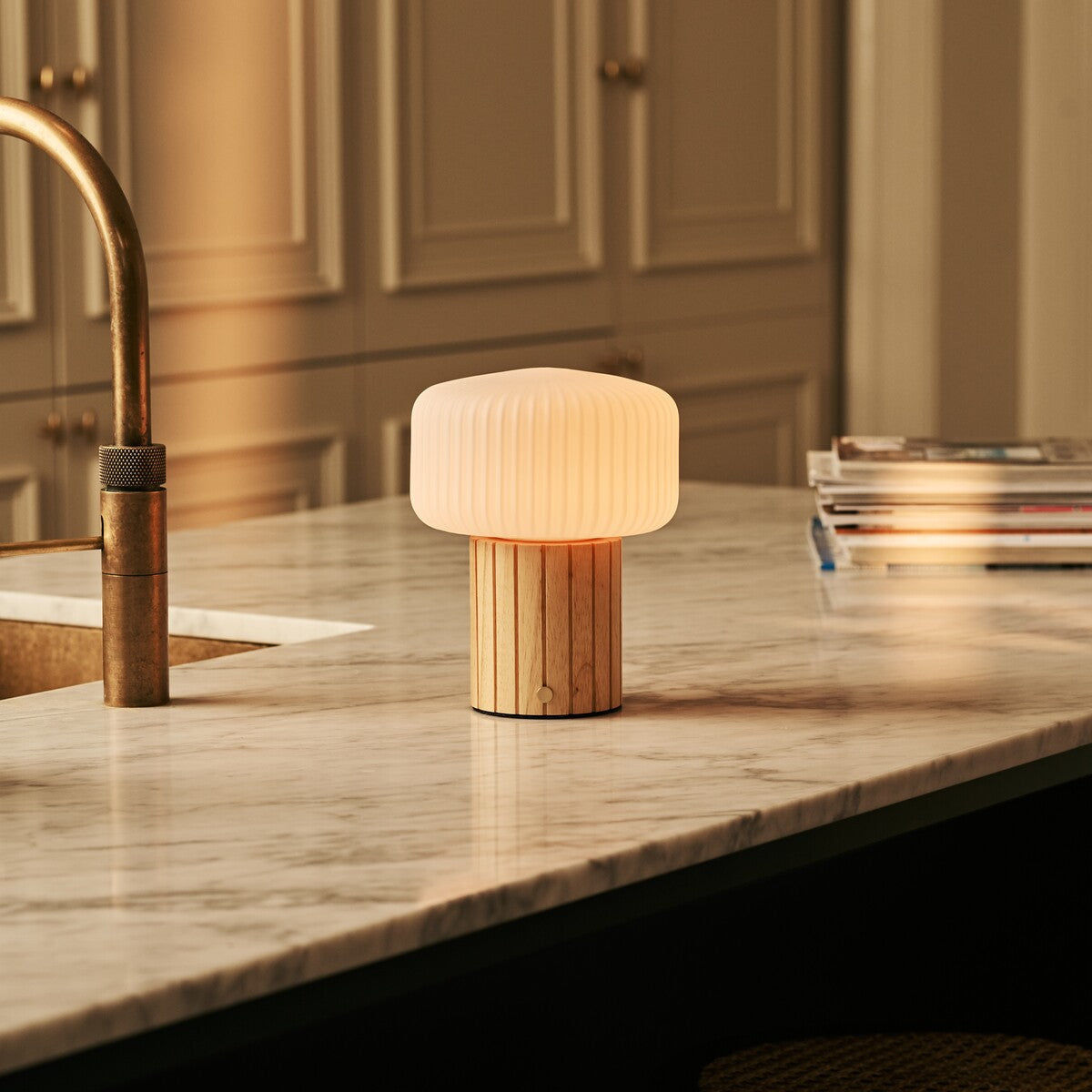 Margaux Light Brown Rechargeable Table Lamp | Stylish, Cordless & 3 Light Modes