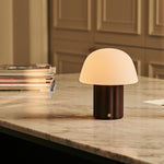 Marijn Light Brown Rechargeable Table Lamp | 3 Light Colors, Dimmable & Modular Lampshade
