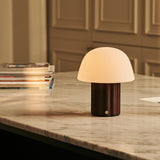 Marijn Light Brown Rechargeable Table Lamp | 3 Light Colors, Dimmable & Modular Lampshade