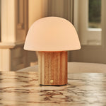 Marijn Light Brown Rechargeable Table Lamp | 3 Light Colors, Dimmable & Modular Lampshade