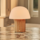 Marijn Light Brown Rechargeable Table Lamp | 3 Light Colors, Dimmable & Modular Lampshade
