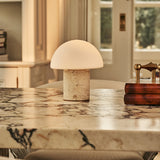 Maris Beige – Travertino Classico Travertine Rechargeable Table Lamp | Classic, 3 Light Colors & Dimming Function