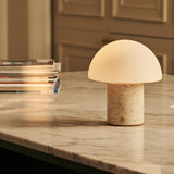 Maris Beige – Travertino Classico Travertine Rechargeable Table Lamp | Classic, 3 Light Colors & Dimming Function