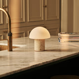 Maris Beige – Travertino Classico Travertine Rechargeable Table Lamp | Classic, 3 Light Colors & Dimming Function