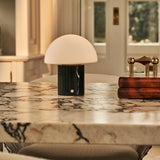 Maris Black – Marble Nero Marquina Rechargeable Table Lamp | Classic, 3 Light Colors & Dimming Function