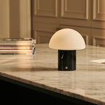 Maris Black – Marble Nero Marquina Rechargeable Table Lamp | Classic, 3 Light Colors & Dimming Function