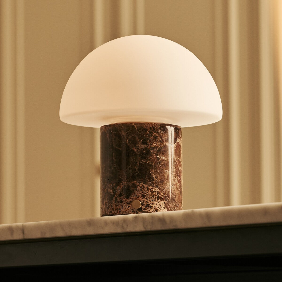 Maris Brown – Marble Emperador Dark Rechargeable Table Lamp | Classic, 3 Light Colors & Dimming Function