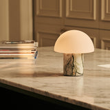 Maris Green – Ice Green Marble Rechargeable Table Lamp | Classic, 3 Light Colors & Dimming Function