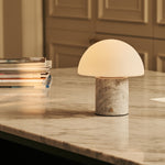 Maris White – Bianco Statuarietto Marble Rechargeable Table Lamp | Classic, 3 Light Colors & Dimming Function
