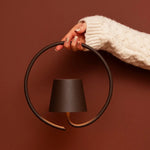 Cielo Dark Brown Rechargeable Metal Wall Lamp – Cordless, Dimmable, and Stylish Tavellio