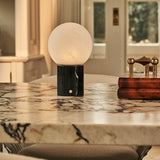 Metsu Black – Nero Marquina Marble Rechargeable Table Lamp | Authentic, Dimmable & Up to 100 Hours of Light