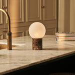 Metsu Brown – Emperador Dark Marble Rechargeable Table Lamp | Authentic, Dimmable & Up to 100 Hours of Light