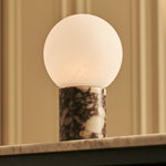 Metsu White – Calacatta Viola Marble Rechargeable Table Lamp | Authentic, Dimmable & Up to 100 Hours of Light