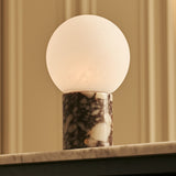 Metsu White – Calacatta Viola Marble Rechargeable Table Lamp | Authentic, Dimmable & Up to 100 Hours of Light