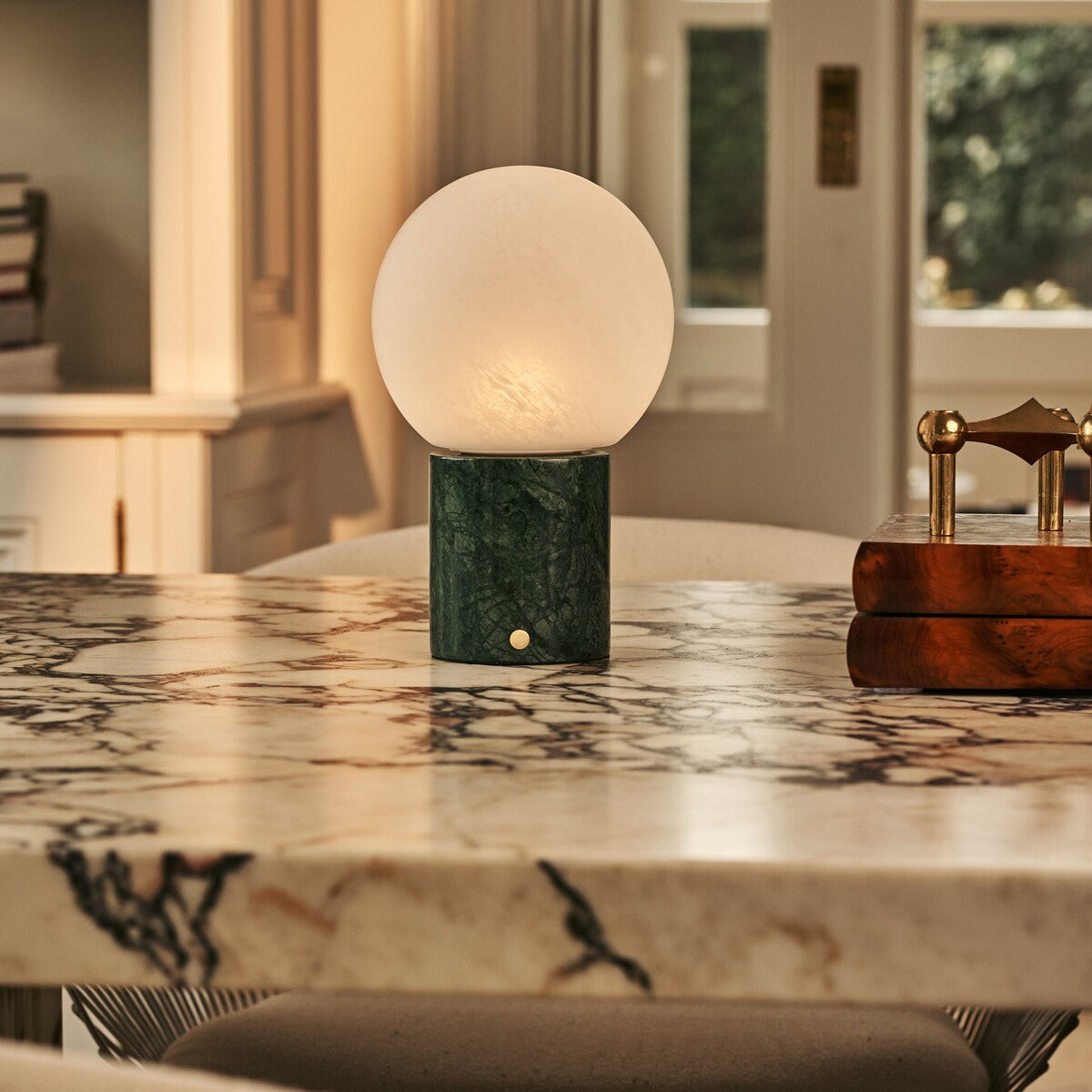 Metsu Green – Verde Alpi Marble Rechargeable Table Lamp | Authentic, Dimmable & Up to 100 Hours of Light