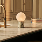 Metsu Green – Ice Green Marble Rechargeable Table Lamp | Authentic, Dimmable & Up to 100 Hours of Light