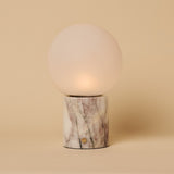 Metsu White – Lilac Marble Rechargeable Table Lamp | Authentic, Dimmable & Up to 100 Hours of Light