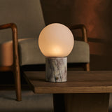 Metsu White – Lilac Marble Rechargeable Table Lamp | Authentic, Dimmable & Up to 100 Hours of Light