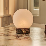 Metsu Small Brown – Emperador Dark Marble Rechargeable Table Lamp | Authentic, Dimmable & Interchangeable Lampshade