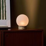 Cordless table lamp Metsu Small Calacatta Vionaro yellow marble, warm interior scene