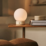 Metsu Small Beige – Travertin Wiederaufladbare Tischlampe 