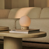 Metsu Small Beige – Travertin Wiederaufladbare Tischlampe 