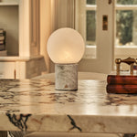 Metsu White – Bianco Statuarietto Marble Rechargeable Table Lamp | Authentic, Dimmable & Up to 100 Hours of Light