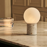 Metsu White – Bianco Statuarietto Marble Rechargeable Table Lamp | Authentic, Dimmable & Up to 100 Hours of Light