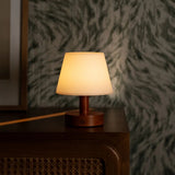 Teddy Chestnut Brown Wooden Rechargeable Table Lamp | Dimmable & Cordless with 3 Light Modes Tavellio