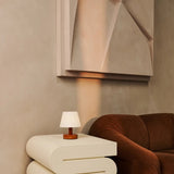 Teddy Chestnut Brown Wooden Rechargeable Table Lamp | Dimmable & Cordless with 3 Light Modes - Tavellio