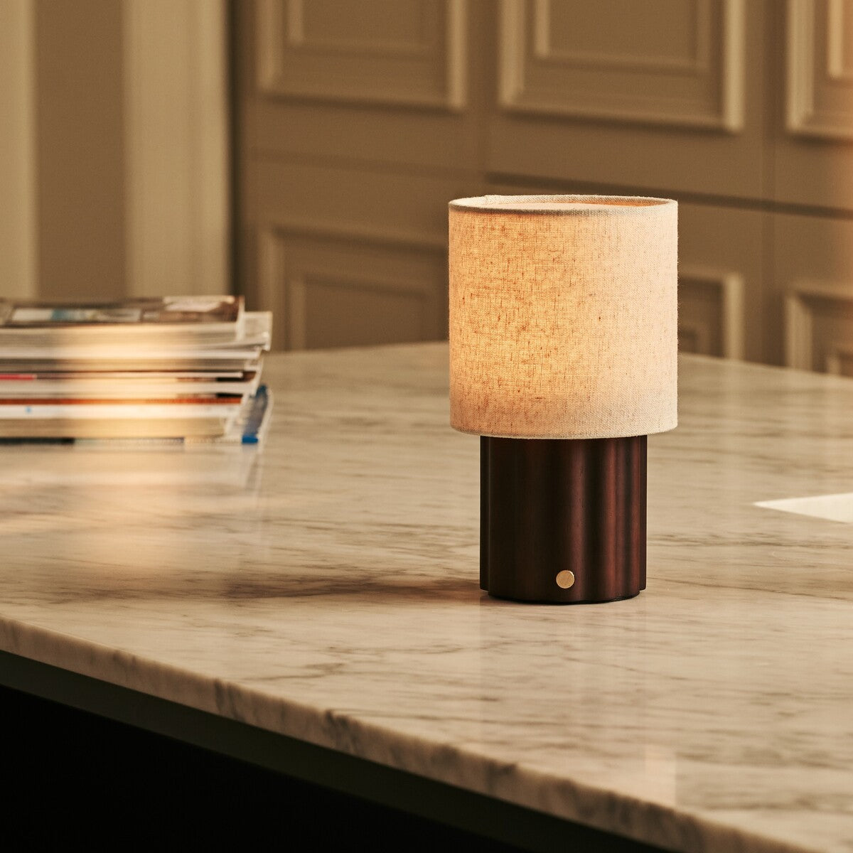 Miranda Dark Brown Rechargeable Table Lamp | Cordless, Stylish & 3 Light Modes
