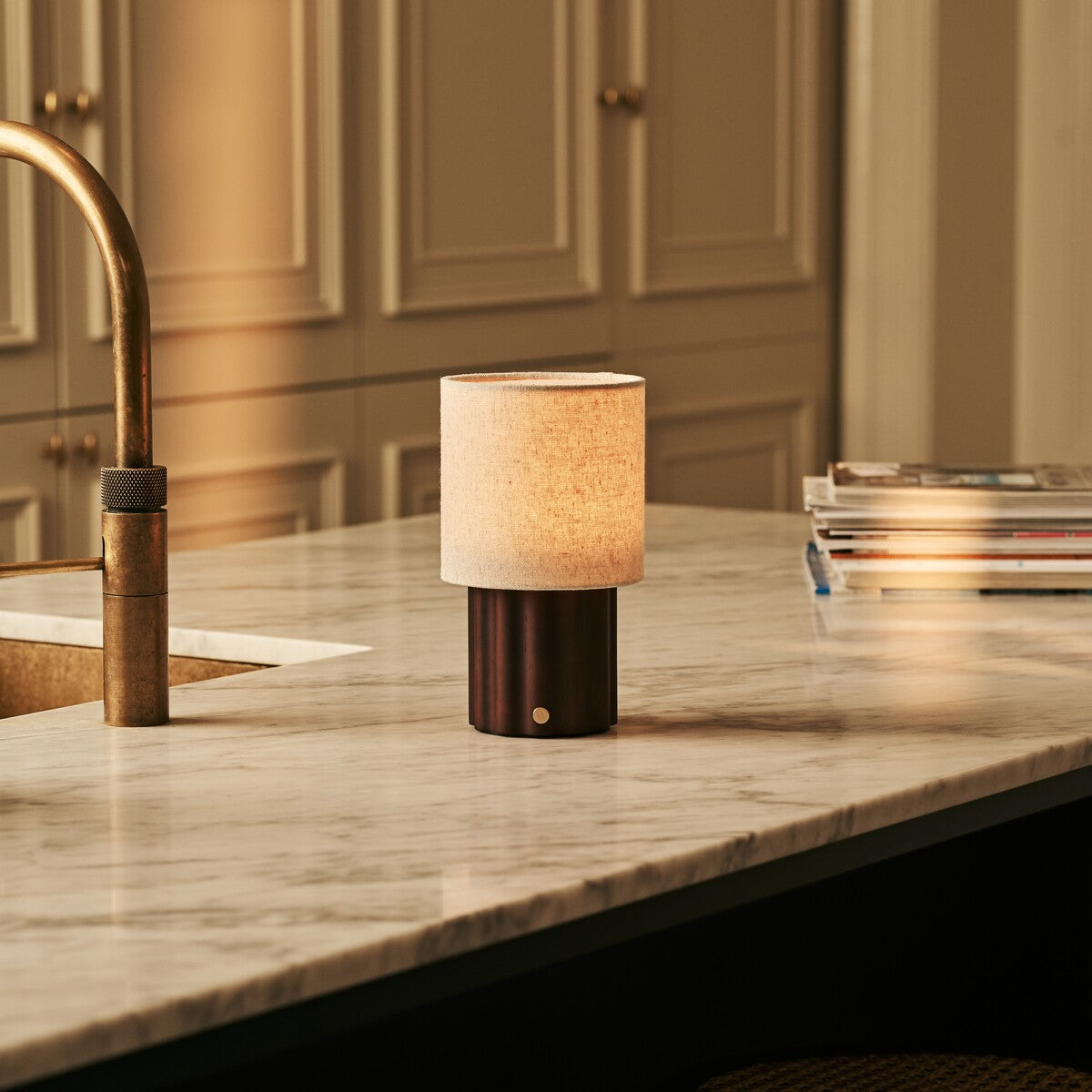 Miranda Dark Brown Rechargeable Table Lamp | Cordless, Stylish & 3 Light Modes