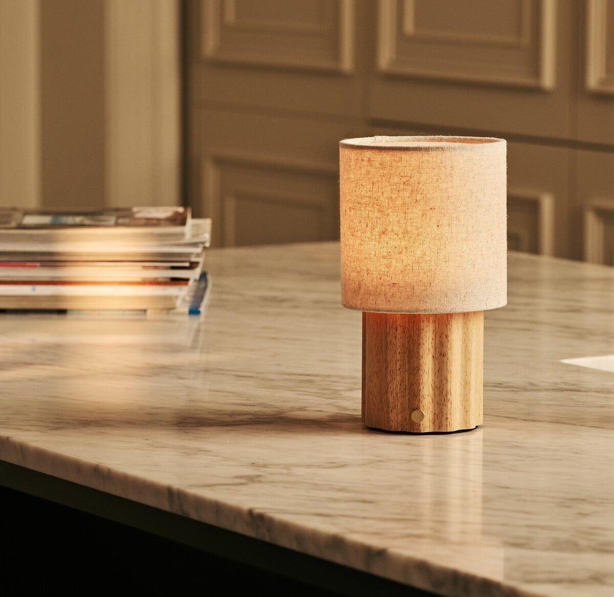 Miranda Light Brown Rechargeable Table Lamp | Cordless, Stylish & 3 Light Modes