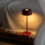 Hugo Berry Red Rechargeable Iron Table Lamp - Dimmable, Stylish & Cordless Tavellio